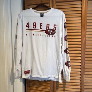 NFL 49ers White & Red Long Sleeve Tee Team Apparel small football San Francisco